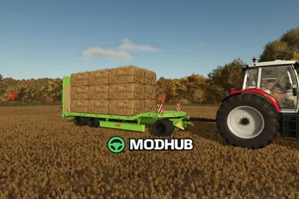 Низькорамний причіп Lowloader Bale Autoload Pack V1.0 для FS25 — 2