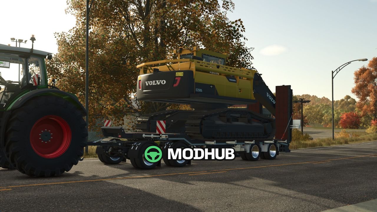 Низькорамний причіп Lowloader Bale Autoload Pack V1.0 для FS25