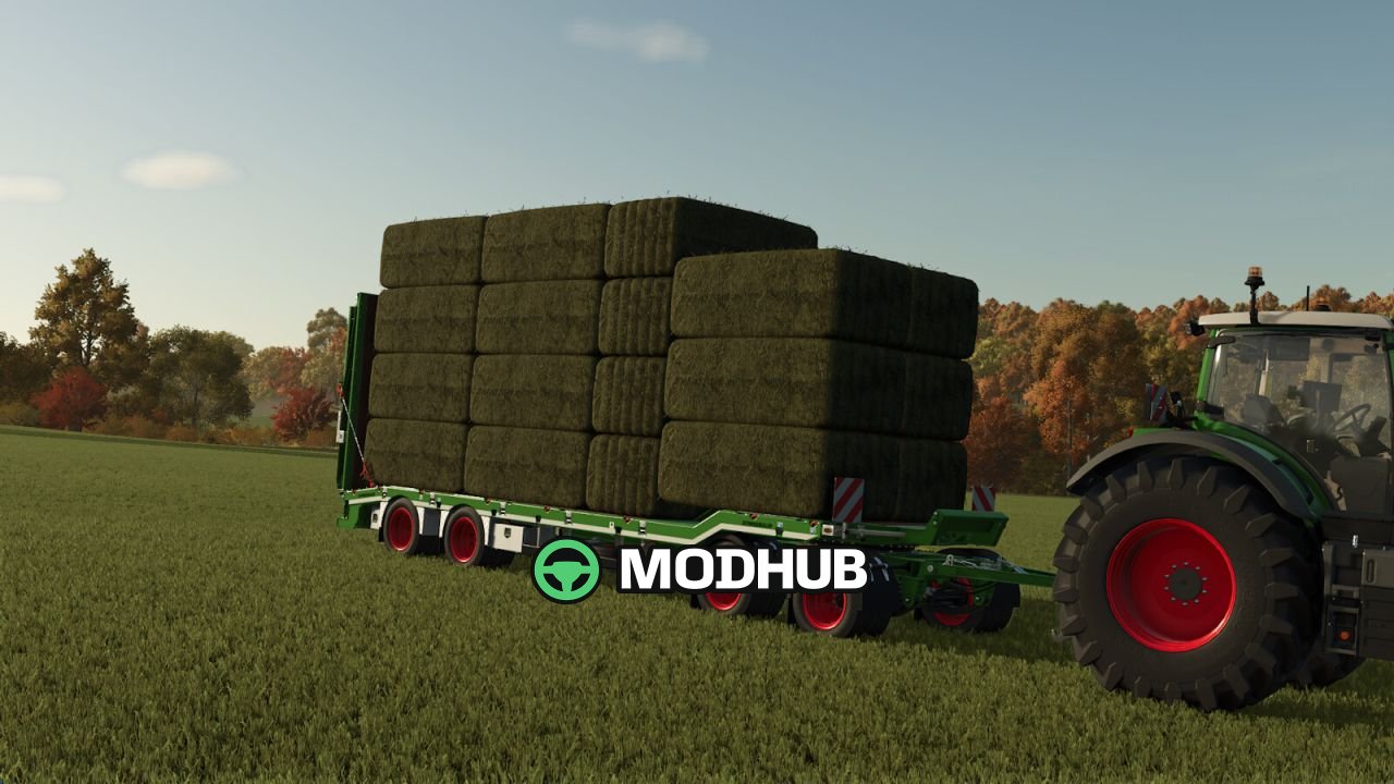Низькорамний причіп Lowloader Bale Autoload Pack V1.0 для FS25
