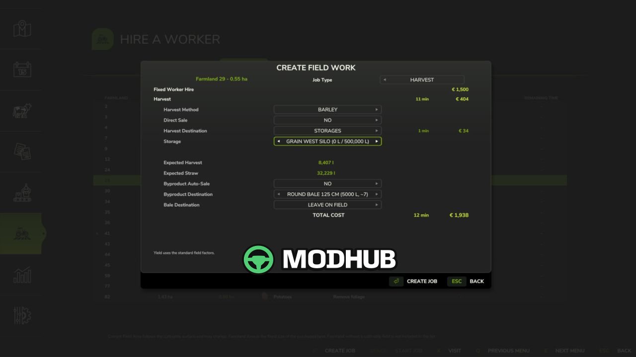 Скрипт Hire A Worker V1.0 для FS25