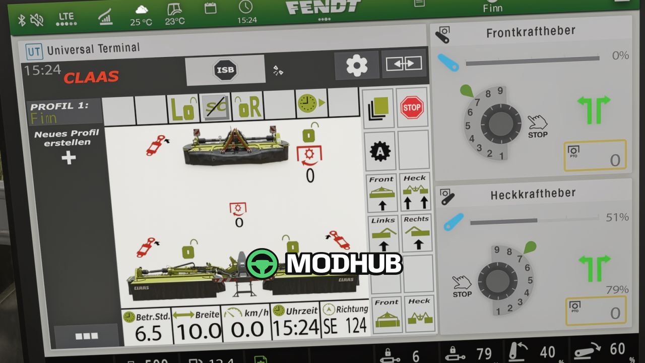 Екран Claas Disco isoBUS (Prefab) V1.0 для FS25