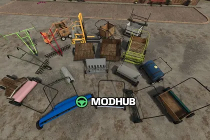 Набір ручних інструментів на колесах Hand Pushable Tool Pack v1.1.2 для FS25