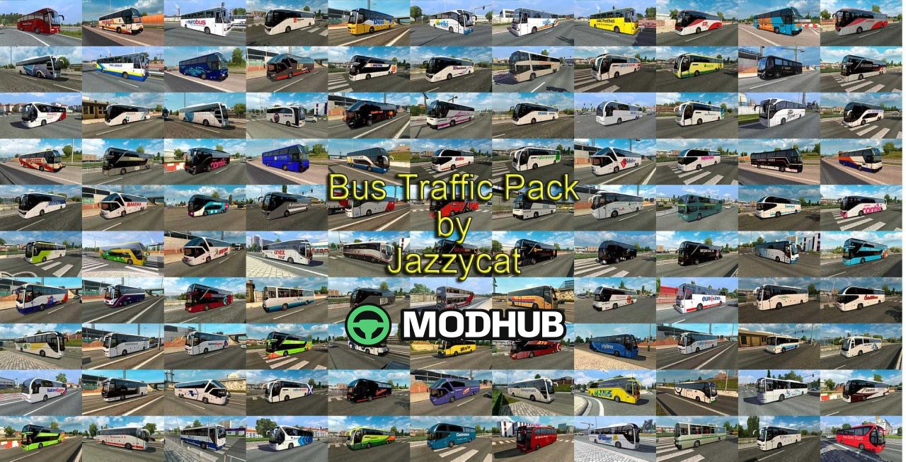 Пак трафіку автобусів Jazzycat v18.2.1 для ETS2