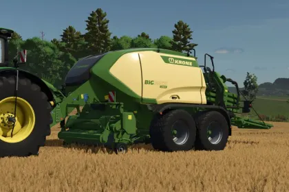 Ефективний Прес-підбирач Krone BigPack 1270 VC + Обмотувач Göweil G4010 для FS25