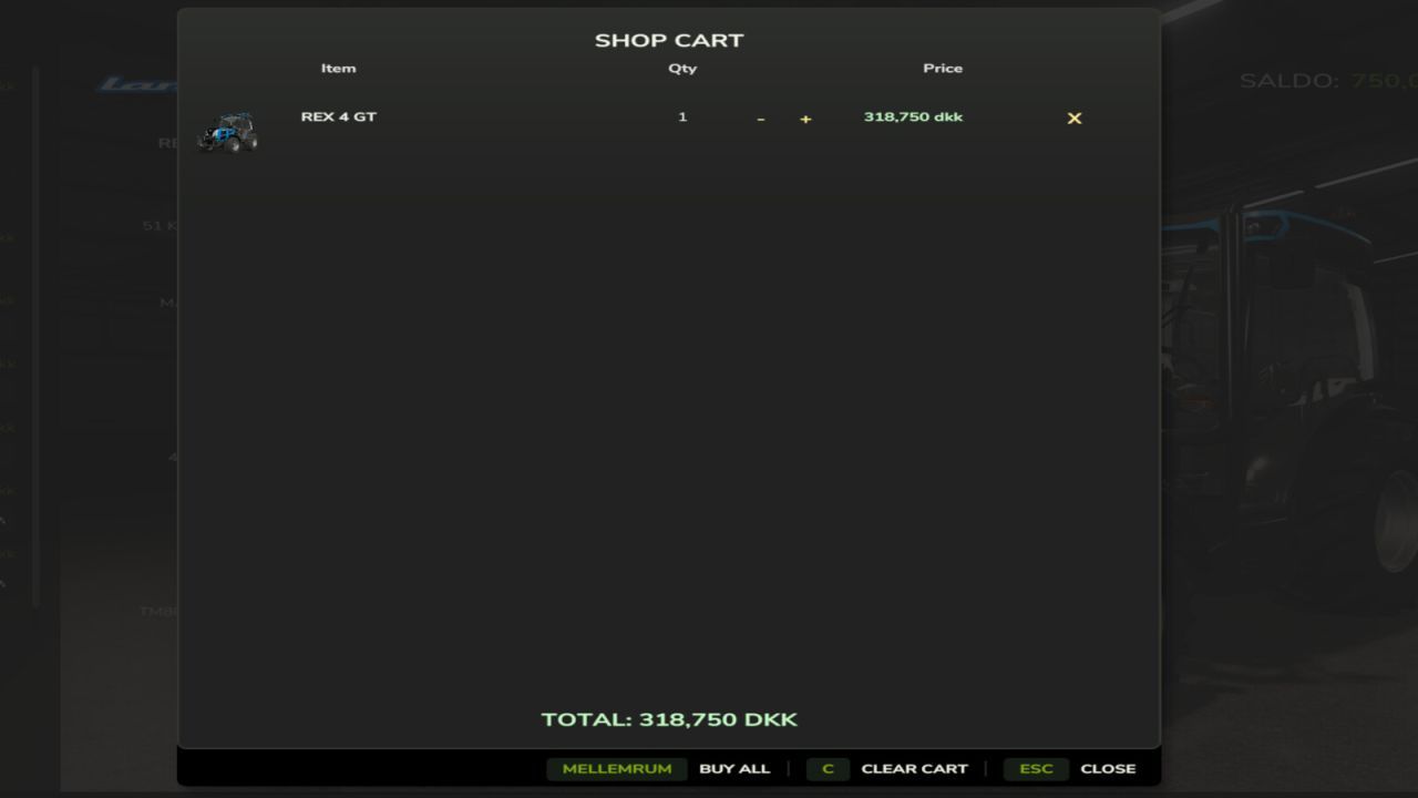 Мод «Shop Cart» для Farming Simulator 25