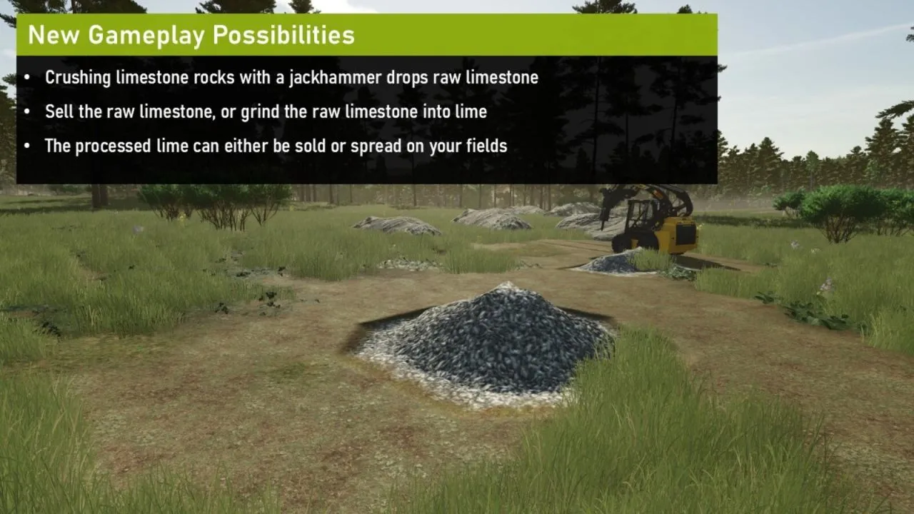 Руйнівні Вапнякові Скелі Limestone Rocks — Декор і Видобуток Вапняку у FS25