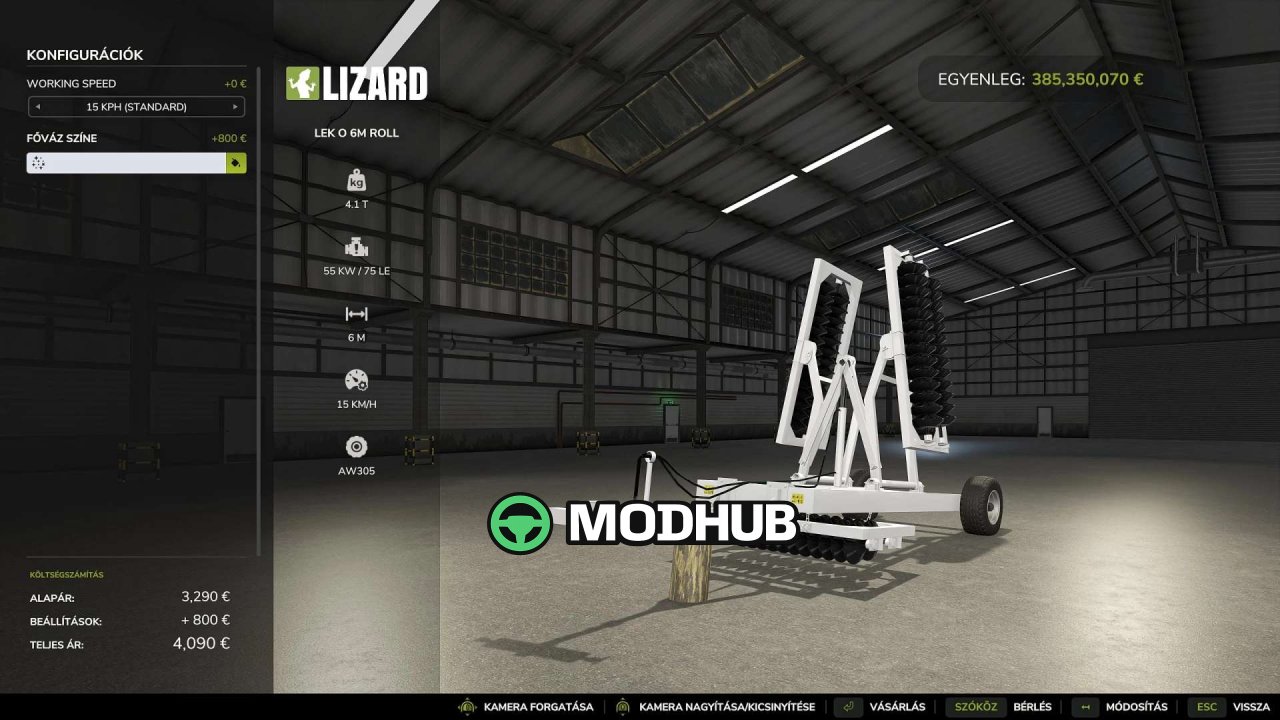 Розкидач/коток Lizard Lek o 6M Roll v1.0 для FS25