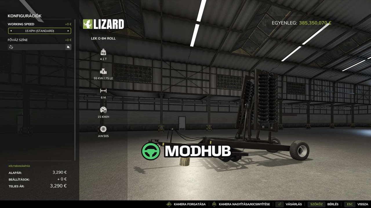 Розкидач/коток Lizard Lek o 6M Roll v1.0 для FS25