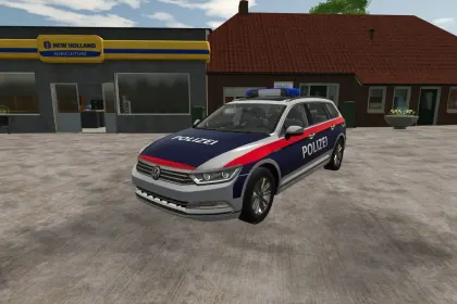 Volkswagen Passat B8 2015 Austrian Police для Farming Simulator 25