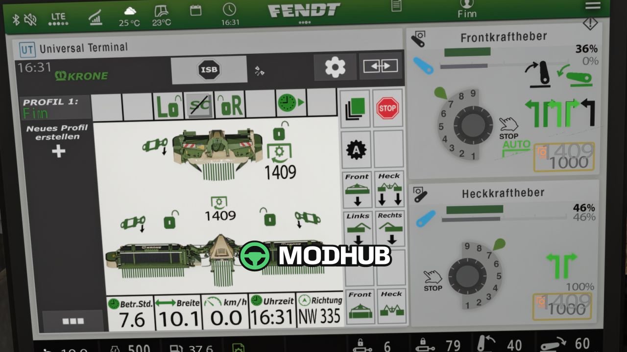 Екран isoBUS Krone EasyCut (Prefab) V1.0.0.2 для FS25