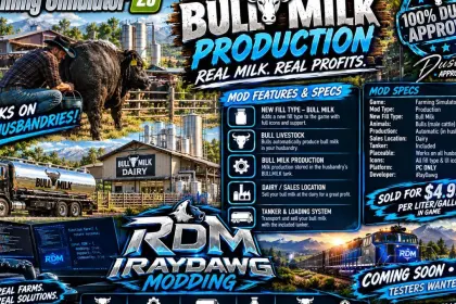 Bull milk production for Farming Simulator 25