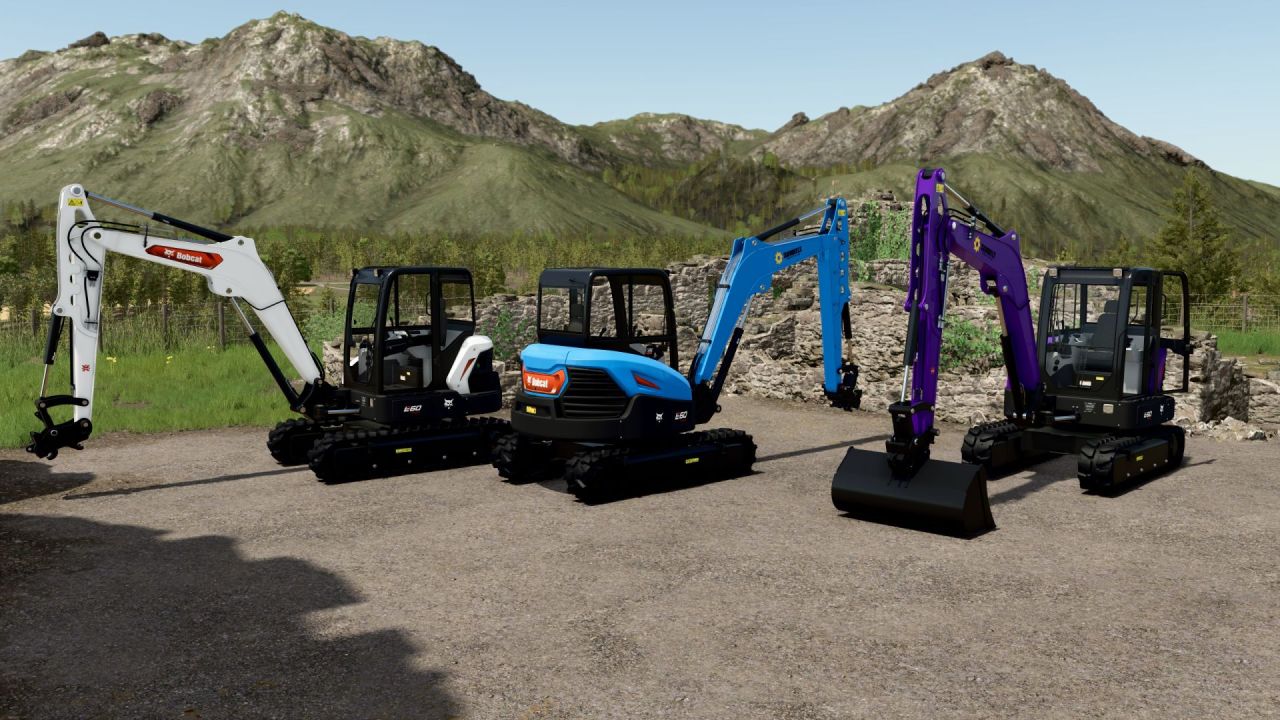 Екскаватор-навантажувач Bobcat E60 для Farming Simulator 25