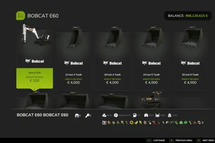 Екскаватор-навантажувач Bobcat E60 для Farming Simulator 25 — 3