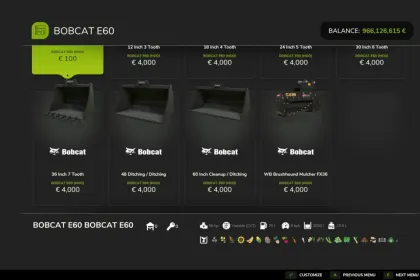 Екскаватор-навантажувач Bobcat E60 для Farming Simulator 25 — 4