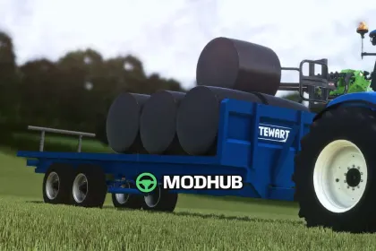 Причіп Stewart GX 15 FT Flatbed Bale Trailer v1.0 для FS25