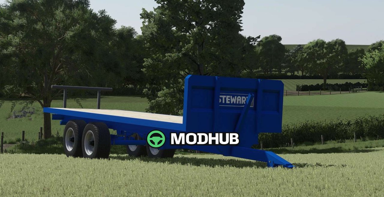 Причіп Stewart GX 15 FT Flatbed Bale Trailer v1.0 для FS25