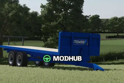 Причіп Stewart GX 15 FT Flatbed Bale Trailer v1.0 для FS25 — 2