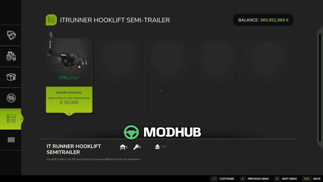 Причіп-евакуатор Hooklift trailer V1.0 для FS25