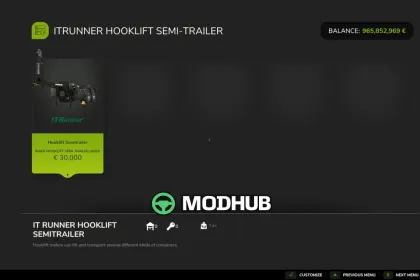 Причіп-евакуатор Hooklift trailer V1.0 для FS25 — 3
