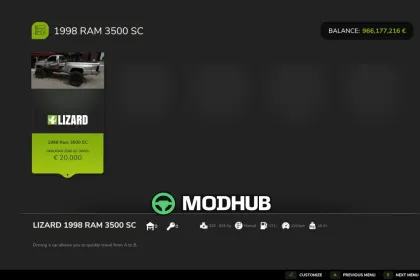 Dodge RAM 3500 SC 1998 V1.0 для FS25 — 2