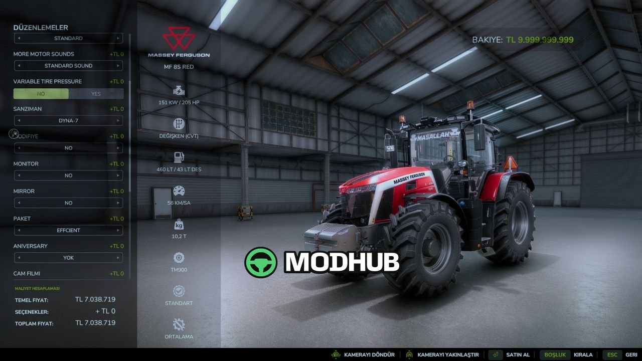 Трактор Massey Ferguson 8S Red V1.0 для FS25