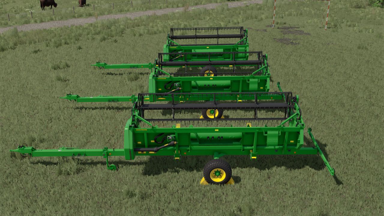 Пак причіпів і жаток John Deere 600R для Farming Simulator 25