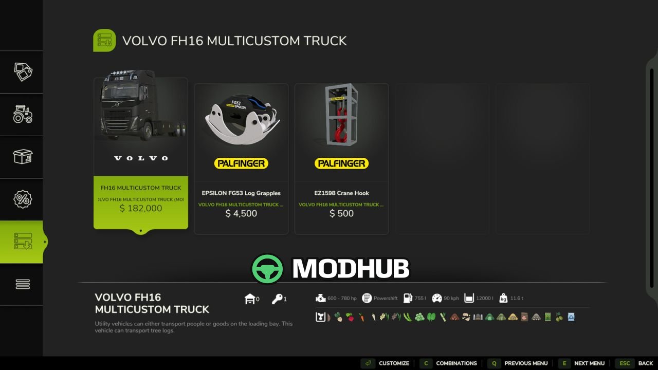 Вантажівка VOLVO FH16 MULTICUSTOM TRUCK V1.0.0.4 для FS25