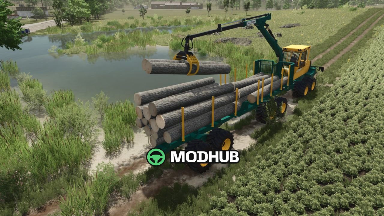 Причіп-лісозаготівля Lizard LogFlex Forwarder Trailer V1.0 для FS25
