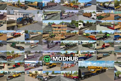Overweight Trailers and Cargo Pack von Jazzycat v11.10.5 für ETS2