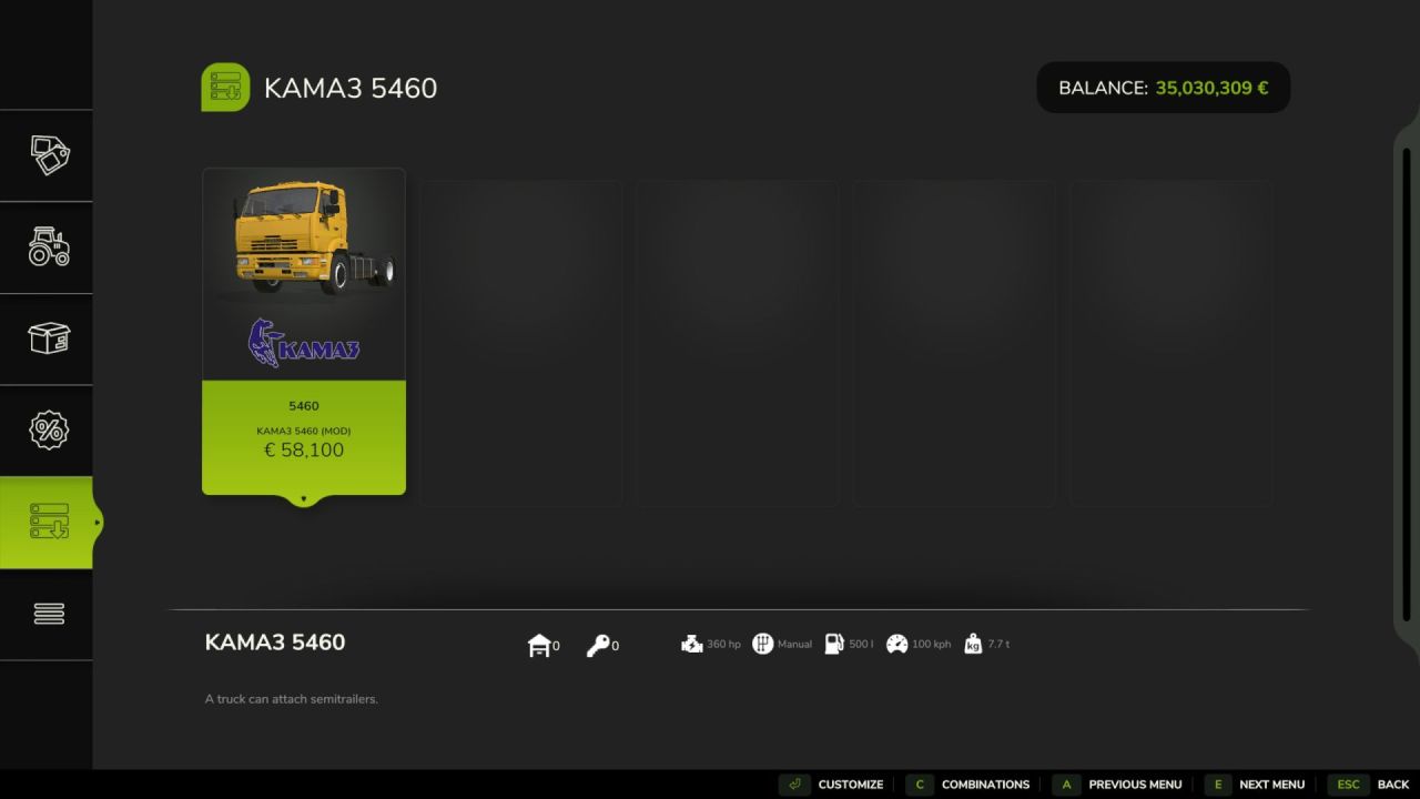 КАМАЗ 5460 вантажівка для Farming Simulator 25