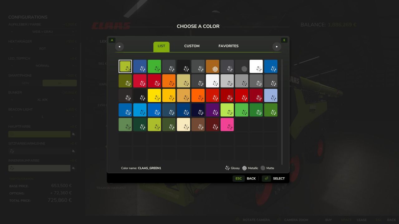 Пакет техніки Claas для Farming Simulator 25