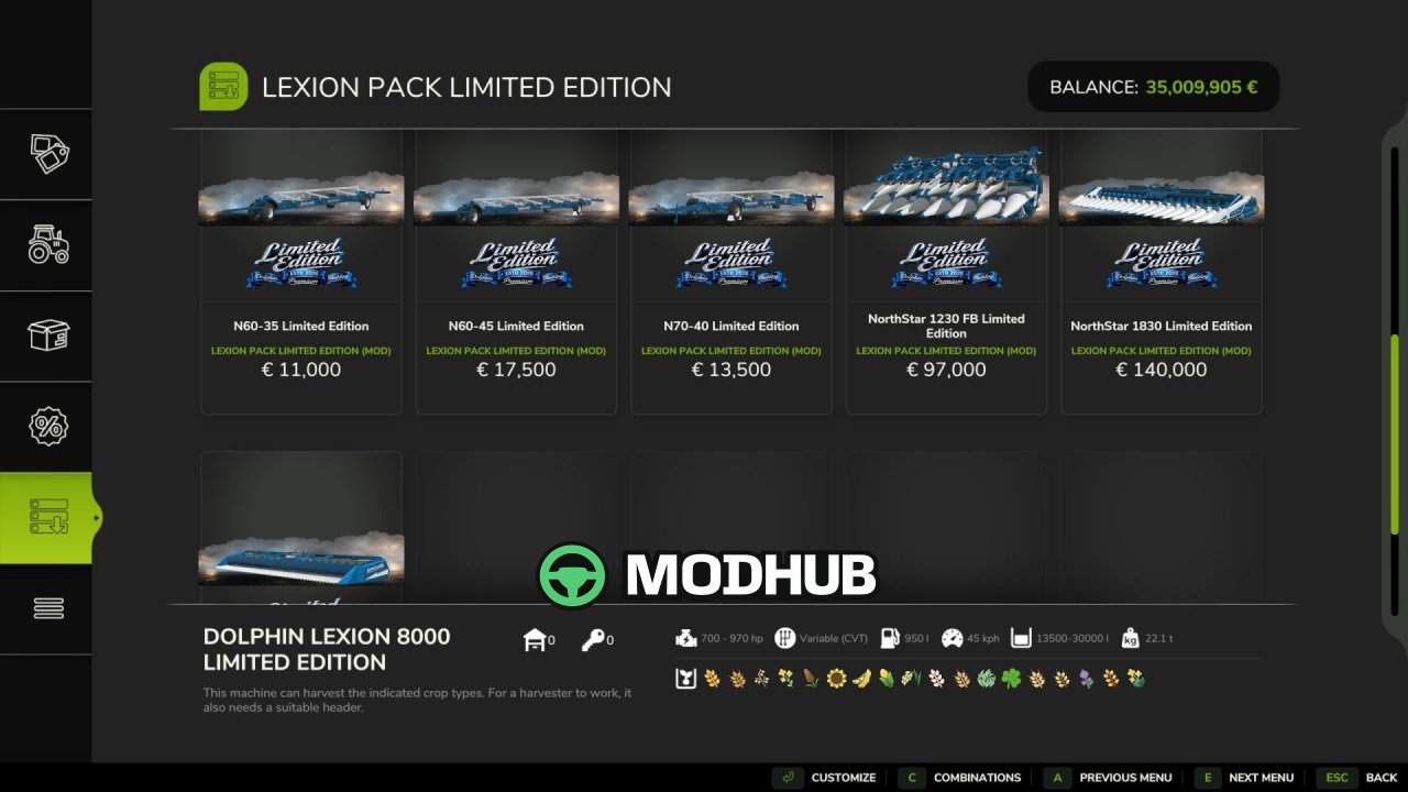 Комбайн Claas Lexion Pack Limited Edition V1.0.0.1 для FS25