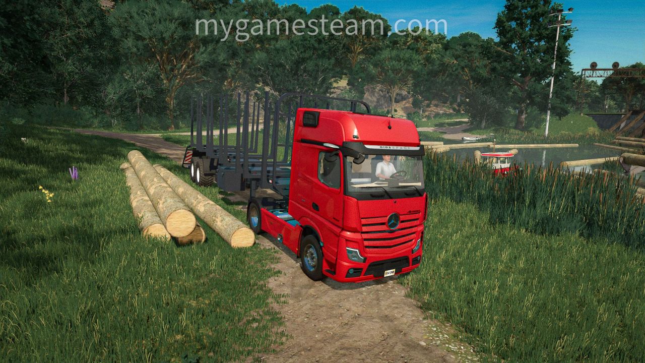 Efektywny Przyczep Guerra Wood Transport Trailer do Transportu Drewna 12 m w FS25