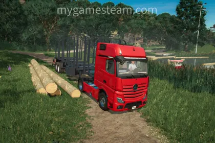 Ефективний Причіп Guerra Wood Transport Trailer для Перевезення Лісу 12 м у FS25
