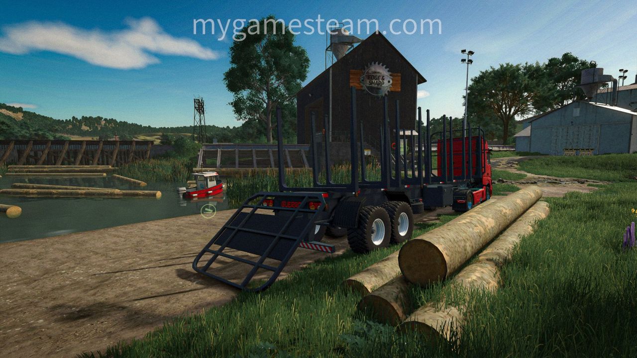 Effizienter Guerra Wood Transport Trailer für den Holztransport 12 m in FS25