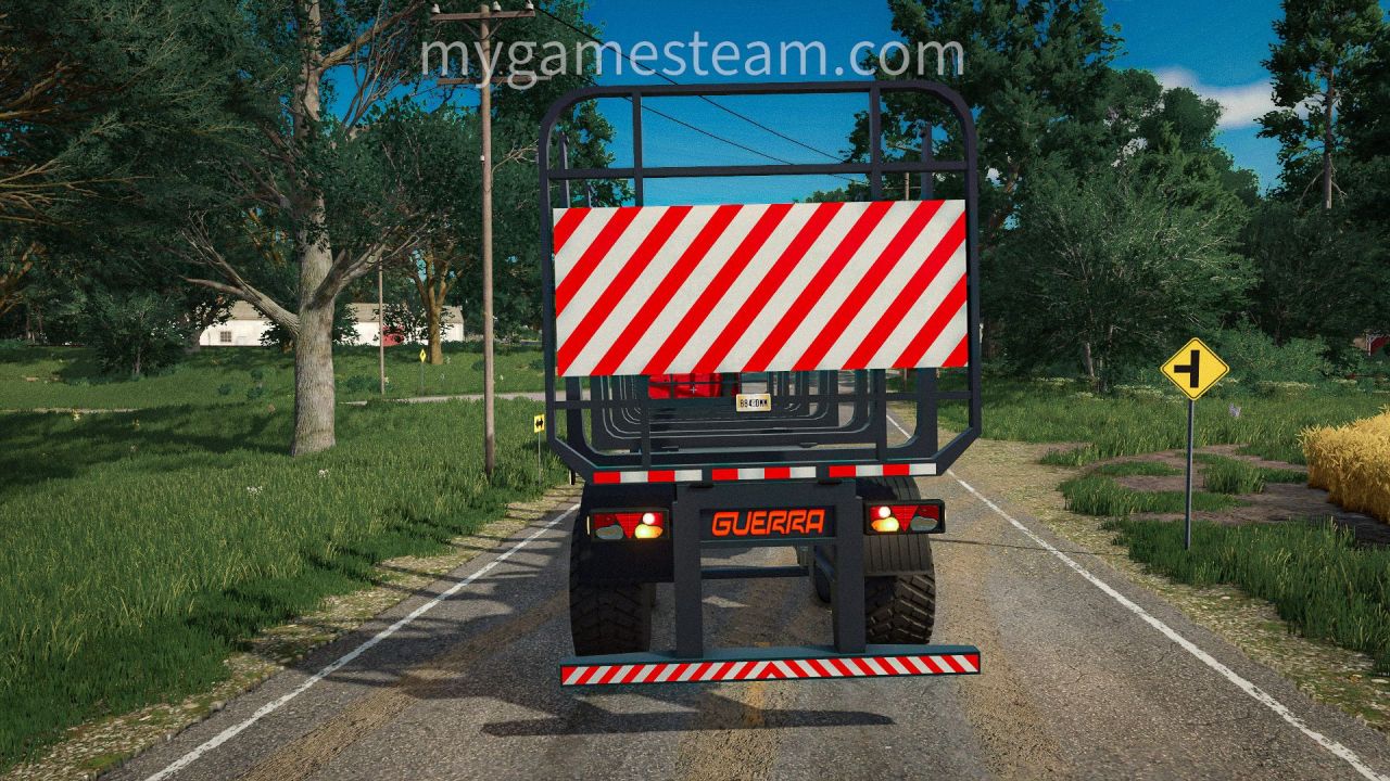 Effizienter Guerra Wood Transport Trailer für den Holztransport 12 m in FS25