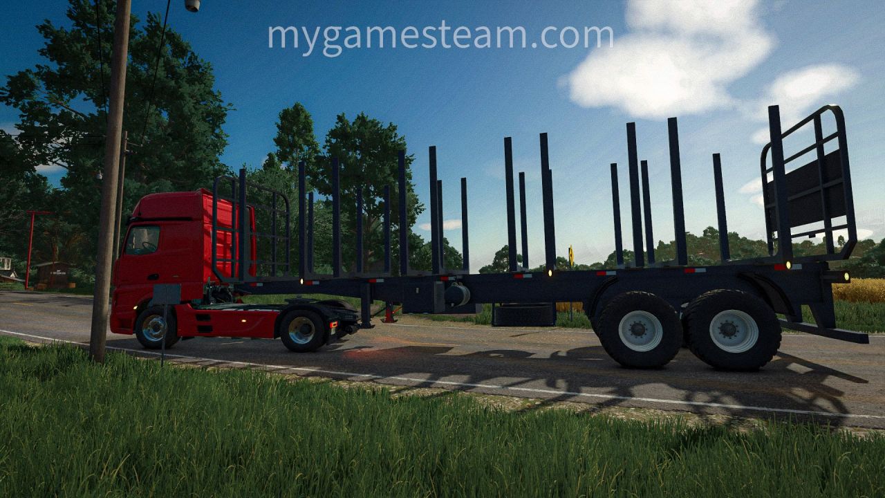 Effizienter Guerra Wood Transport Trailer für den Holztransport 12 m in FS25