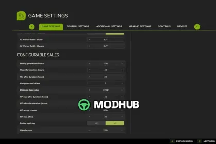Скрипт Configurable Sales V1.0.1 для FS25 — 2