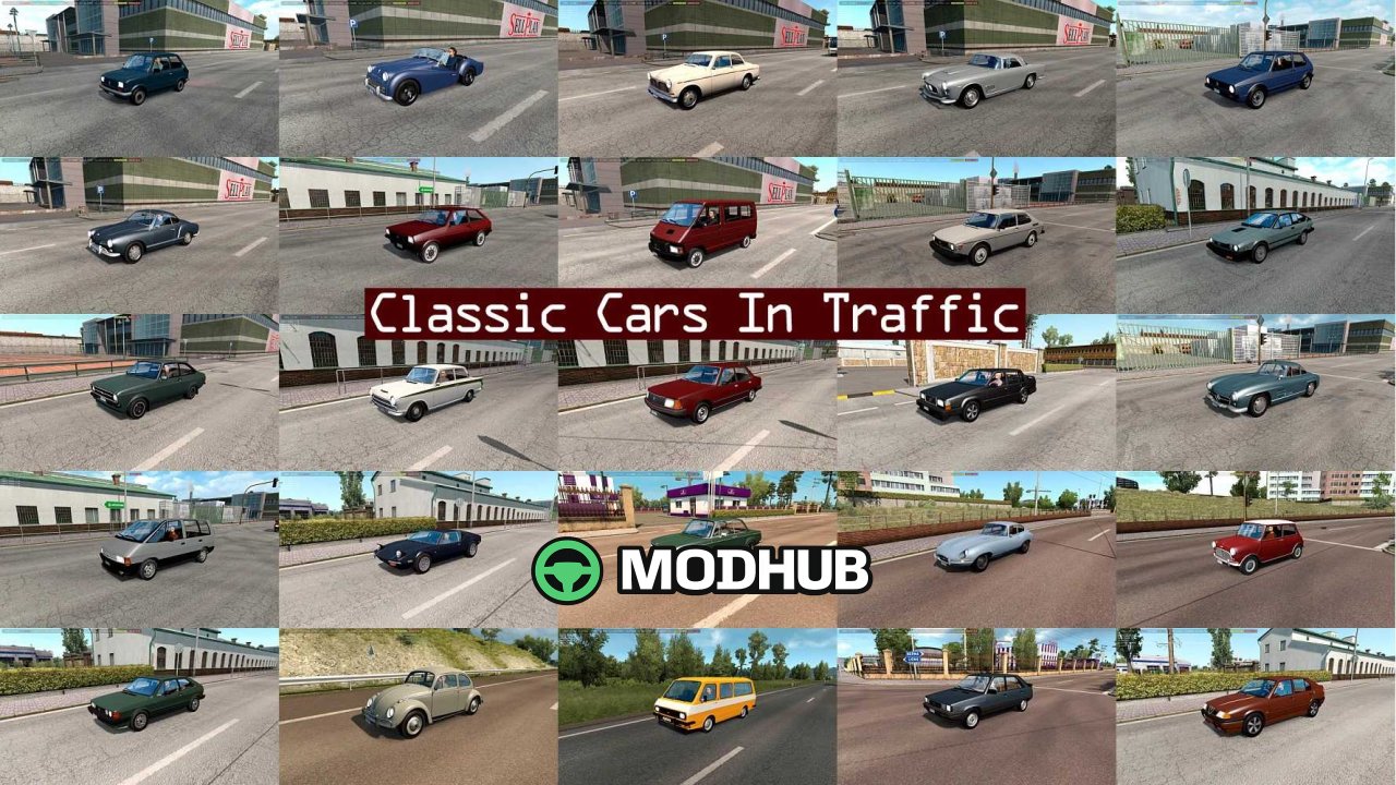 Пак класичних авто в трафіку TrafficManiac v11.6.15 для ETS2