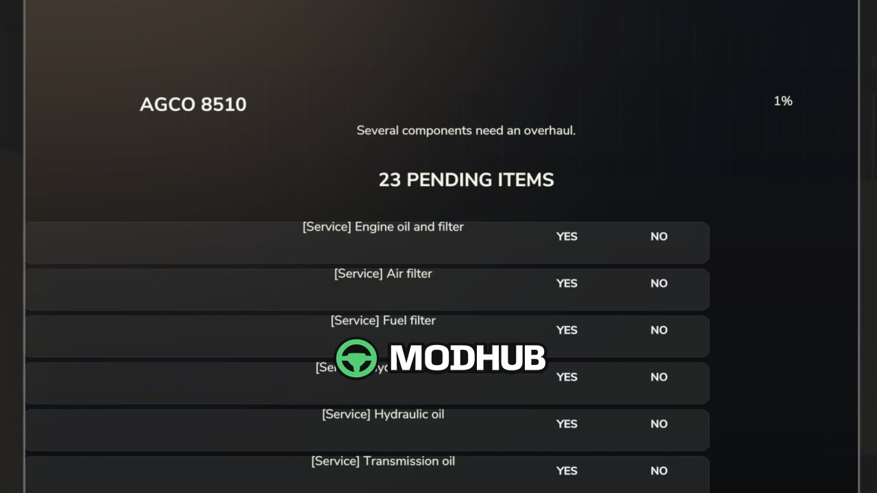 Скрипт Hyper Realistic Maintenance 2 V1.4 для FS25