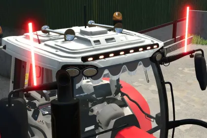 Efektywny Traktor Massey Ferguson 7700S Edit z Czerwonymi Markerami i LED-Belkami do FS25 — 3