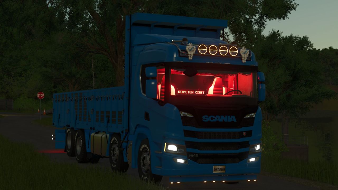 Mocna Ciężarówka Scania NTG P320 KİRKAYAK do FS25 z Interaktywną Kabiną i Tuningiem