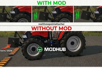 Реалістичне триточкове зчеплення v2.0 для FS25 — 2