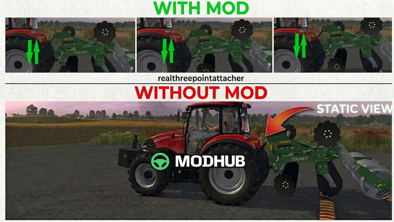 Реалістичне триточкове зчеплення v2.0 для FS25