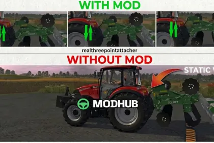 Реалістичне триточкове зчеплення v2.0 для FS25 — 3