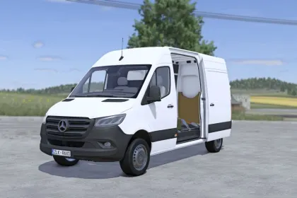 Ефективний Фургон Mercedes-Benz Sprinter 2021 для Farming Simulator 25 з Реалістичним Світлом — 1
