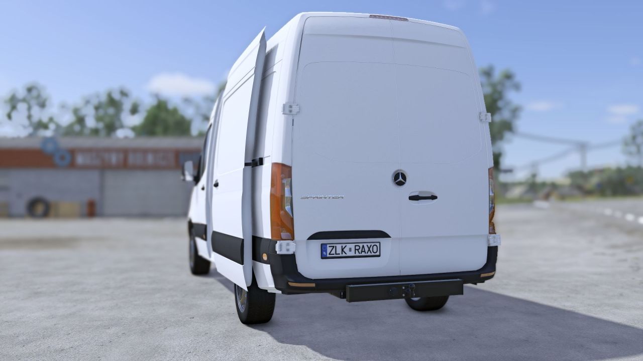 Ефективний Фургон Mercedes-Benz Sprinter 2021 для Farming Simulator 25 з Реалістичним Світлом