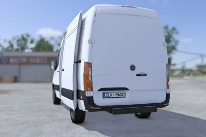 Ефективний Фургон Mercedes-Benz Sprinter 2021 для Farming Simulator 25 з Реалістичним Світлом — 2