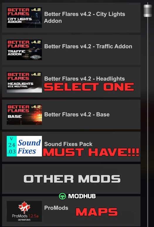 Mod Better Flares v4.8.1 do ATS