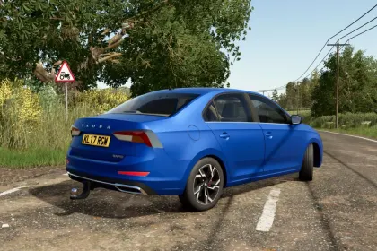 Sparsame Limousine Skoda Rapid für Farming Simulator 25 — Schneller Transport auf der Farm — 3
